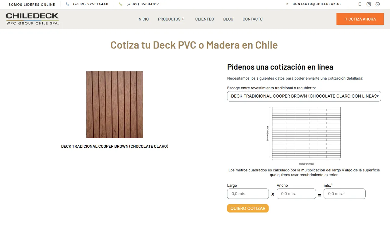 Cotizador en línea desarrollado por Creaweb